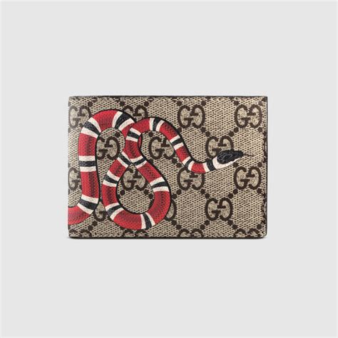 gucci gg print snake princetown|GG Supreme Black Kingsnake Print Large Wallet.